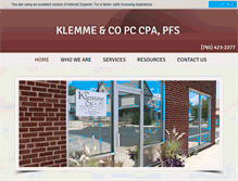 Tablet Screenshot of klemmecpa.com
